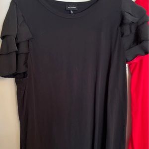 Ruffle Sleeve Shirt Black only